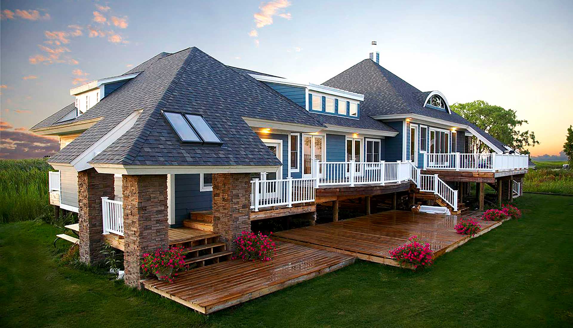 Nantucket Style Coastal Cottage Aerial