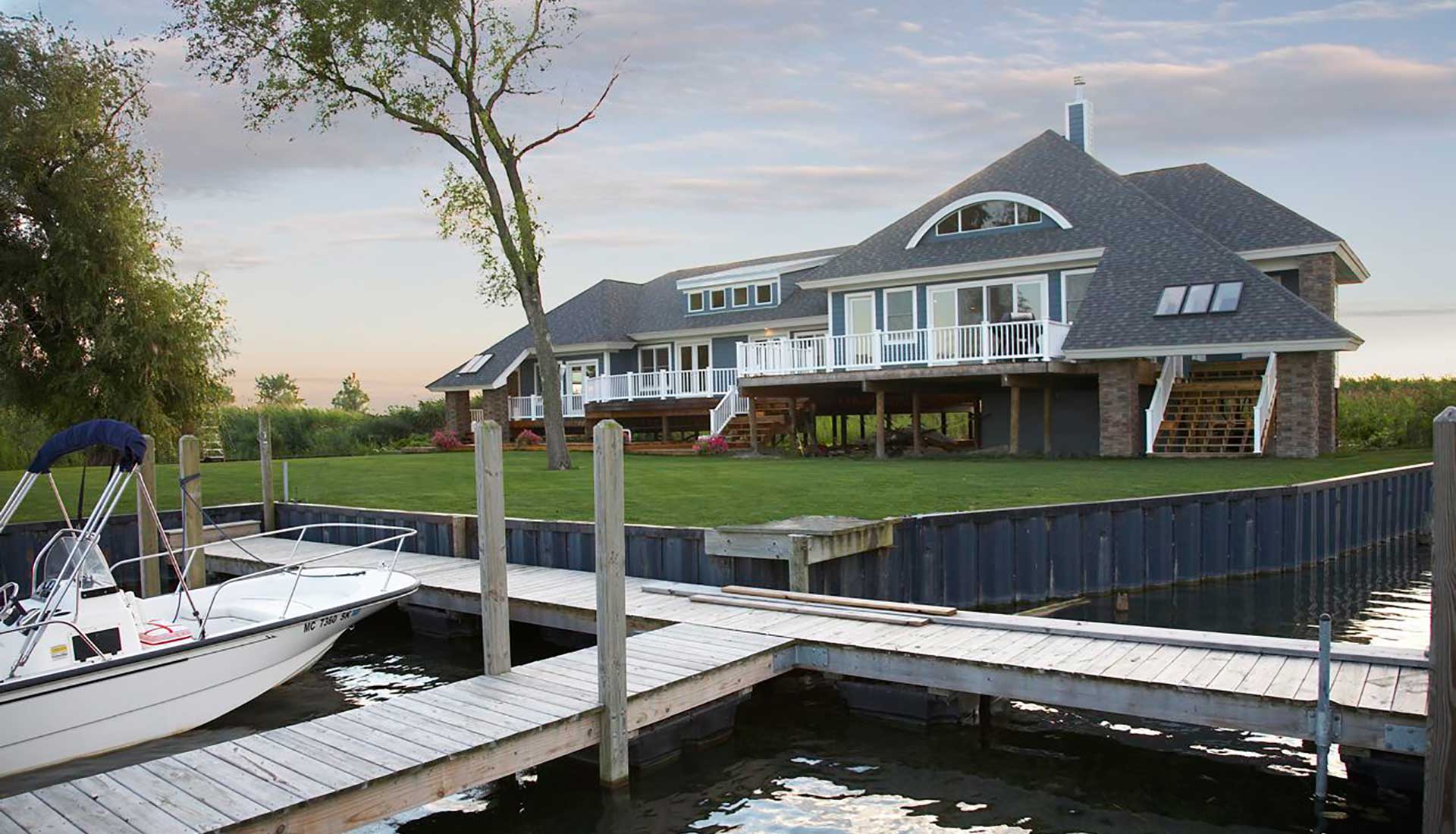 Nantucket Style Coastal Cottage Dock